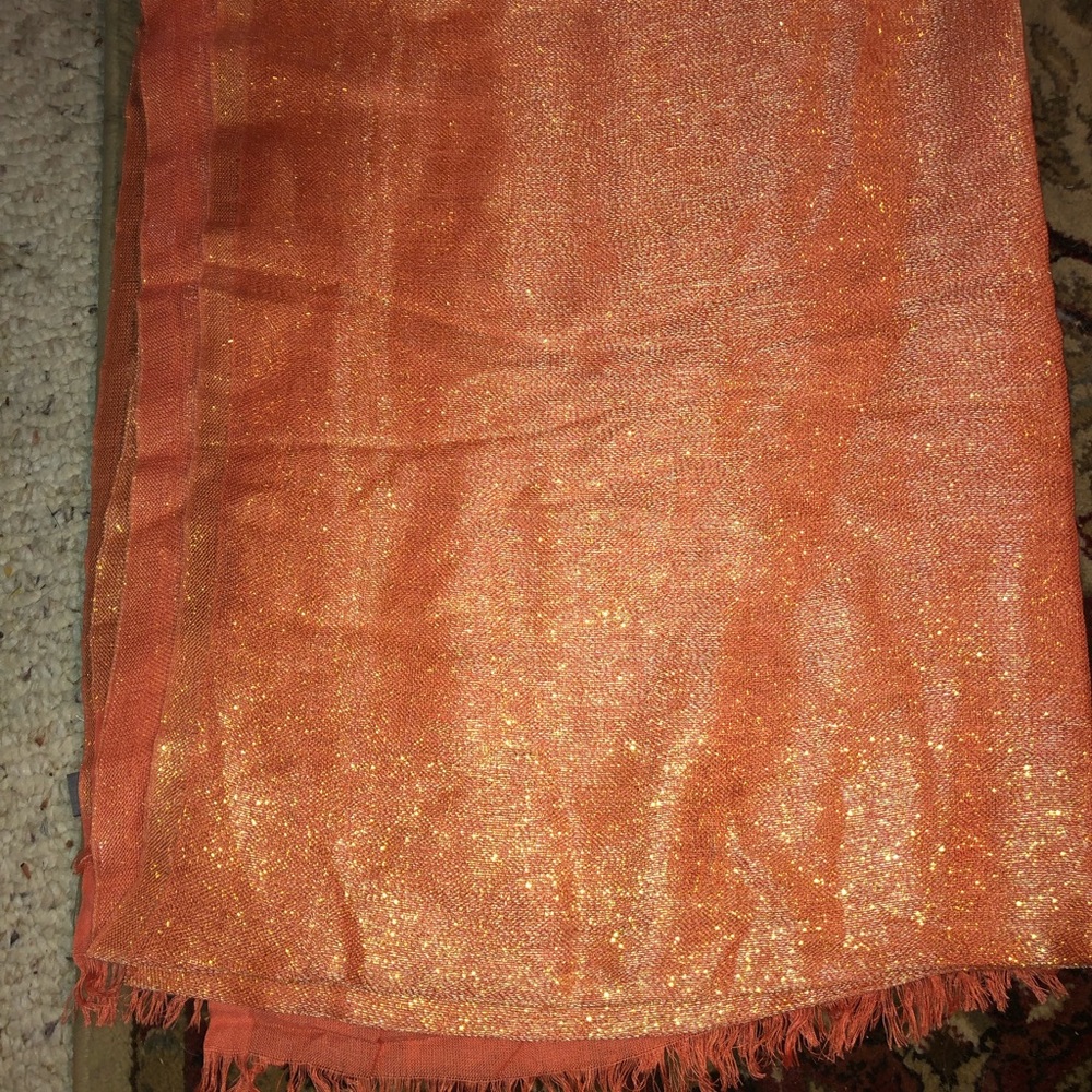 Coral Shimmery scarf